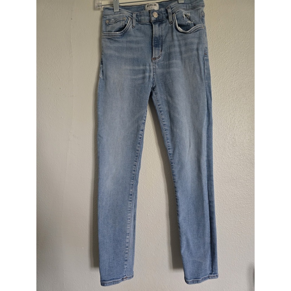 AGOLDE Denim Jeans Distressed Light Wash High Rise Skinny Size 26